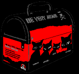Eat in stype with this metal lunchbox, featuring art of Emilys cool cat posse and her (other side)! Made of metal. chrome and plastic. PRICE = $17.00
